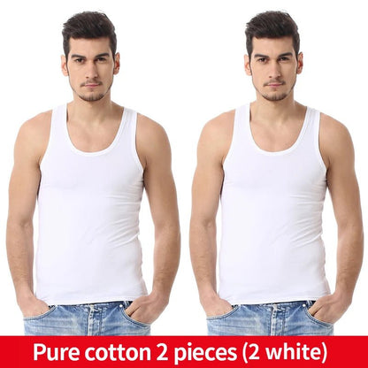 Men's solid color four seasons thin cotton vest casual and comfortable Joker sweatshirt fitness exercise slim vest - Avero