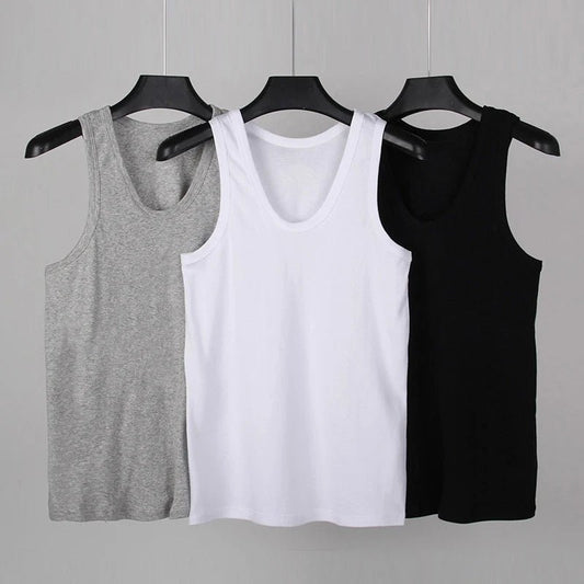 Men's solid color four seasons thin cotton vest casual and comfortable Joker sweatshirt fitness exercise slim vest - Avero