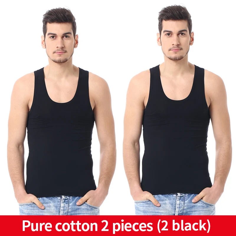 Men's solid color four seasons thin cotton vest casual and comfortable Joker sweatshirt fitness exercise slim vest - Avero