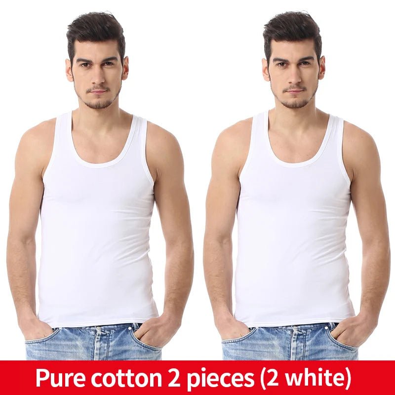 Men's solid color four seasons thin cotton vest casual and comfortable Joker sweatshirt fitness exercise slim vest - Avero