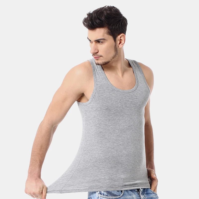 Men's solid color four seasons thin cotton vest casual and comfortable Joker sweatshirt fitness exercise slim vest - Avero