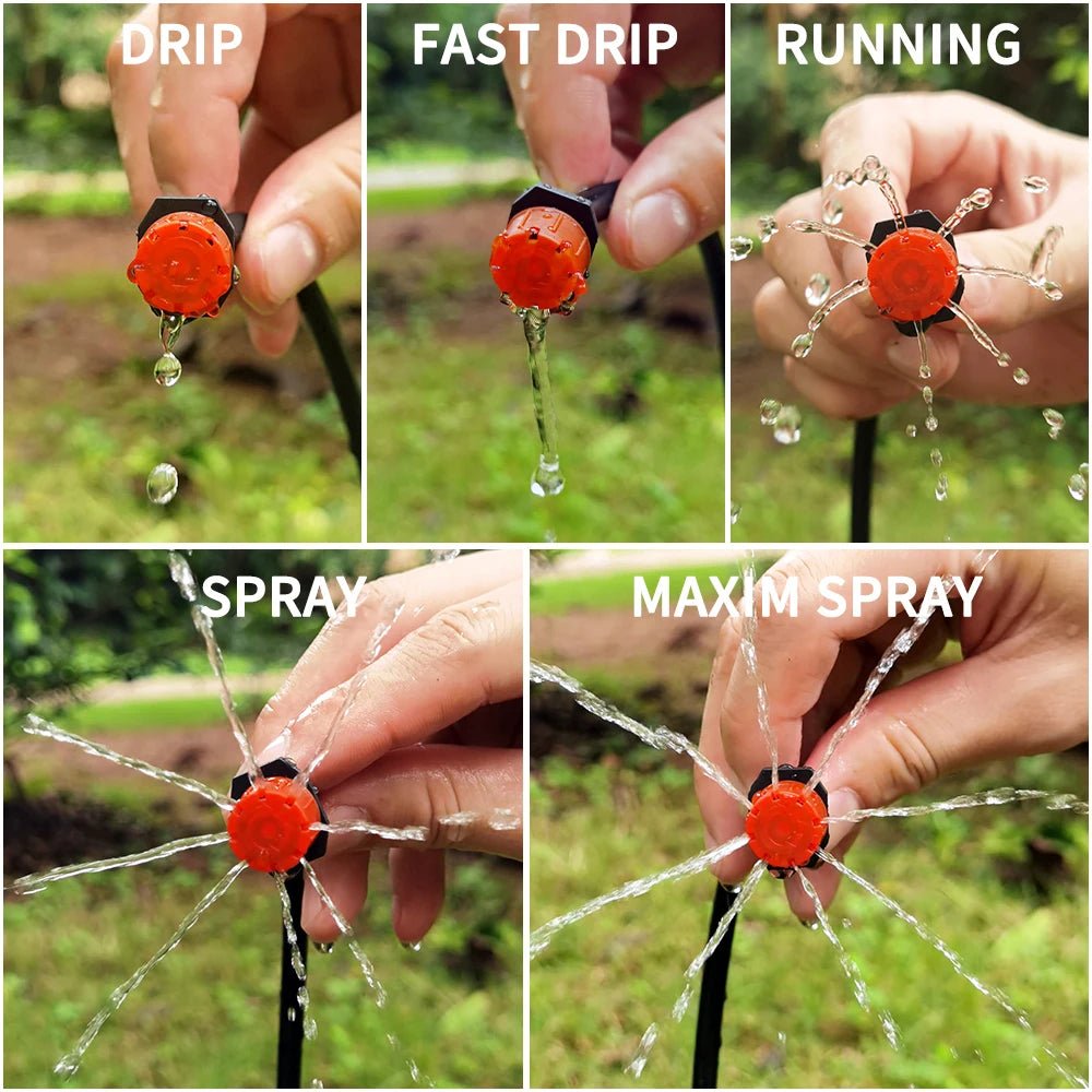 Micro Drip Irrigation System Portable 20M Automatic Watering with Adjustable Drippers Misting Watering Kits Garden Hose - Avero