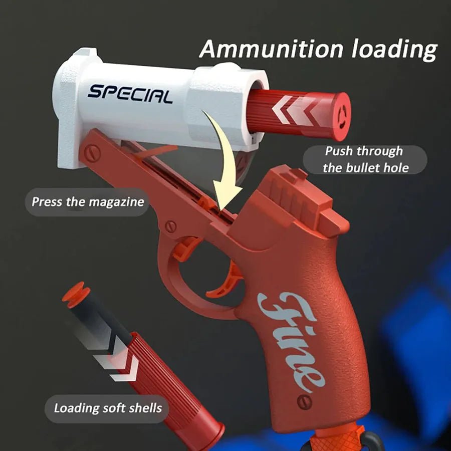 Mini S686 Shell Throwing Soft Bullet Launcher Toy Gun Airsoft Foam Bullet Blaster CS Outdoor Weapon Children Pistol - Avero