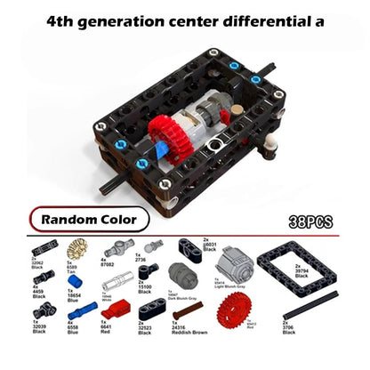 MOC Modified Differential Lock Compatible with Legoeds Building Block Gear 65413 65414 Gearbox Tech Hole Arm Beam for Car Model - Avero