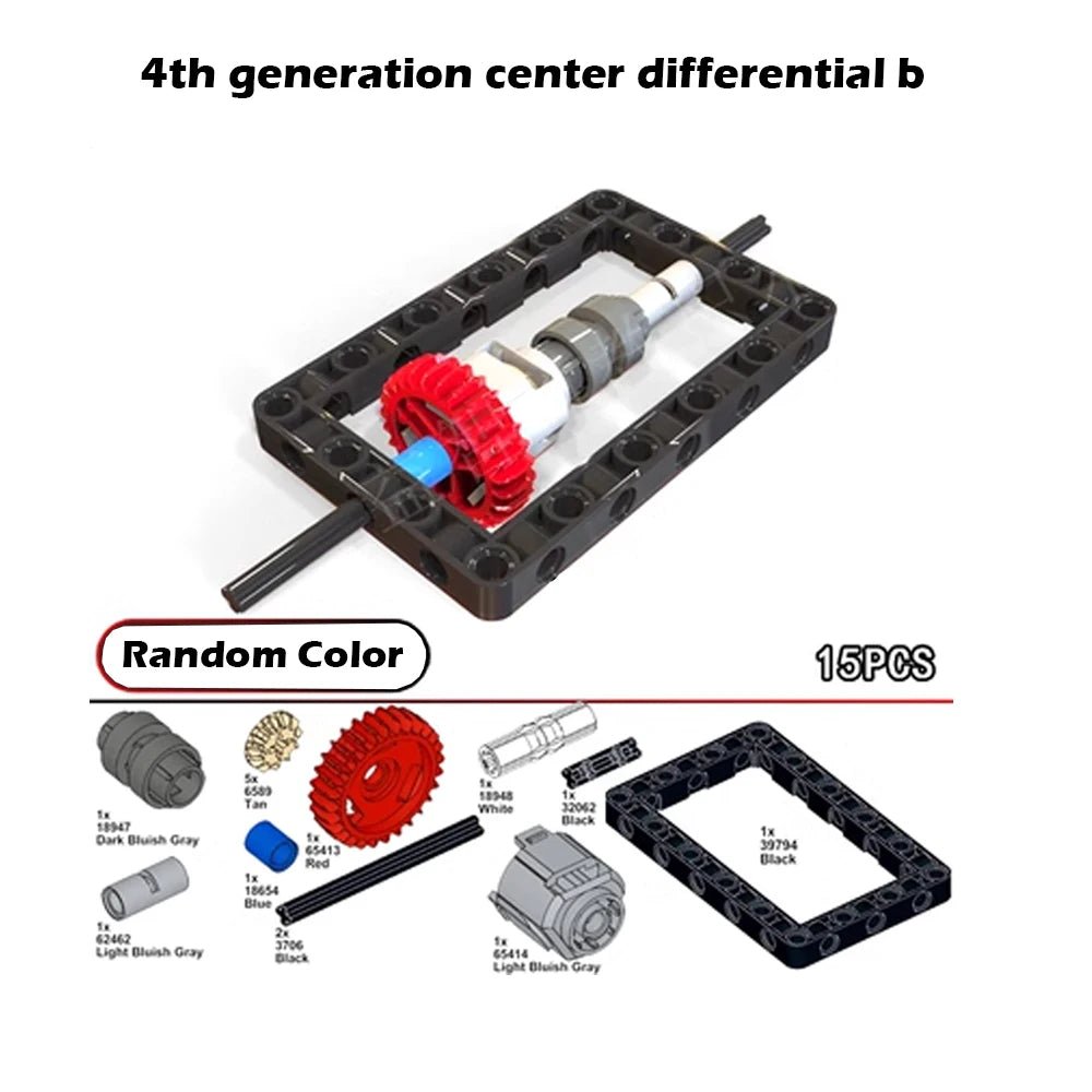 MOC Modified Differential Lock Compatible with Legoeds Building Block Gear 65413 65414 Gearbox Tech Hole Arm Beam for Car Model - Avero
