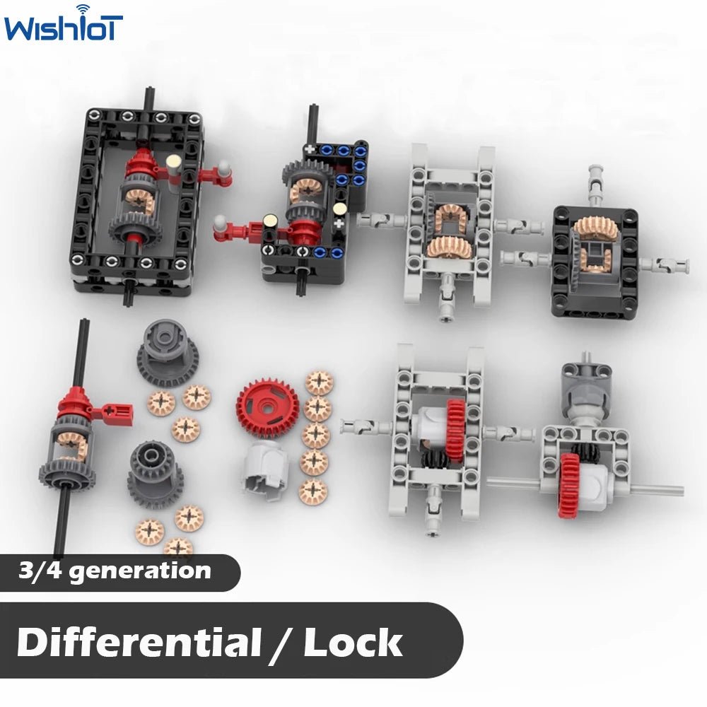 MOC Modified Differential Lock Compatible with Legoeds Building Block Gear 65413 65414 Gearbox Tech Hole Arm Beam for Car Model - Avero