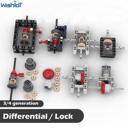 MOC Modified Differential Lock Compatible with Legoeds Building Block Gear 65413 65414 Gearbox Tech Hole Arm Beam for Car Model - Avero