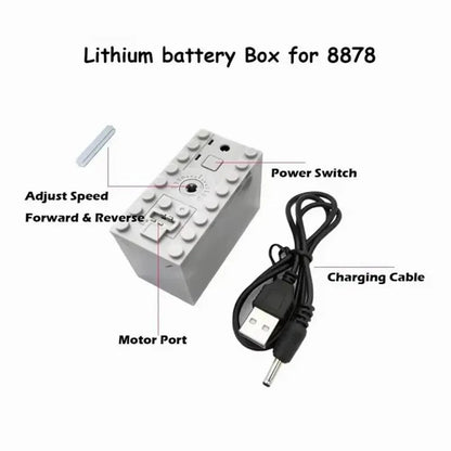 MOC Rechargeable AA /AAA Battery Box Multi - function Power Group Tool Car Train Motor Speed Adjust Control for Building Blocks - Avero