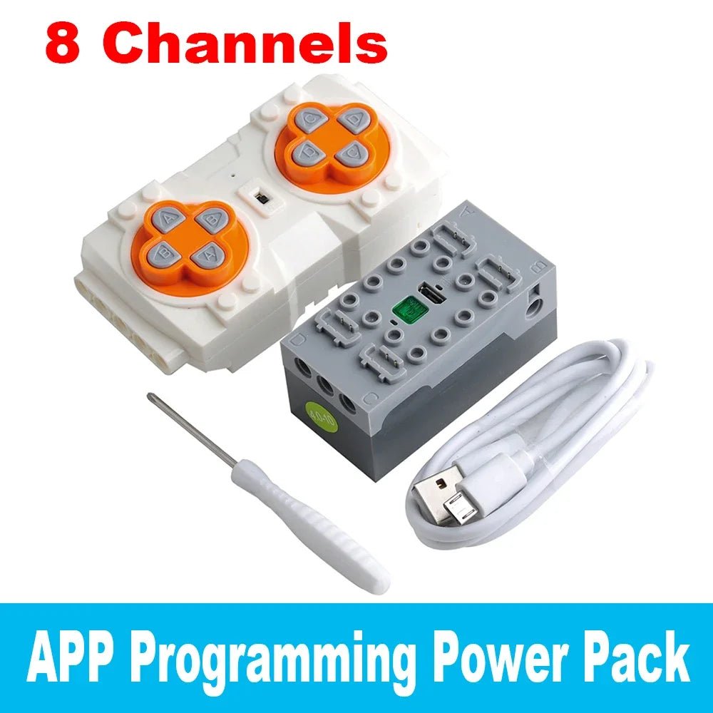 MOC Remote Control Set Rechargeable Battery Box Blue - tooth M Motor Speed Control APP Program PF Building Blocks Modification - Avero
