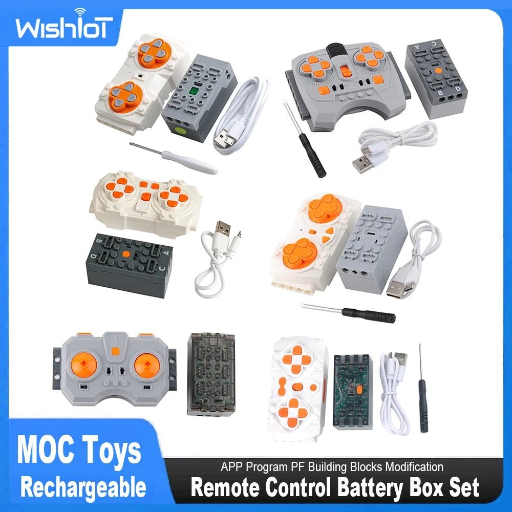 MOC Remote Control Set Rechargeable Battery Box Blue - tooth M Motor Speed Control APP Program PF Building Blocks Modification - Avero