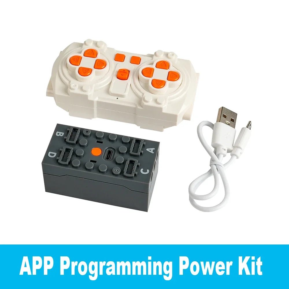 MOC Remote Control Set Rechargeable Battery Box Blue - tooth M Motor Speed Control APP Program PF Building Blocks Modification - Avero
