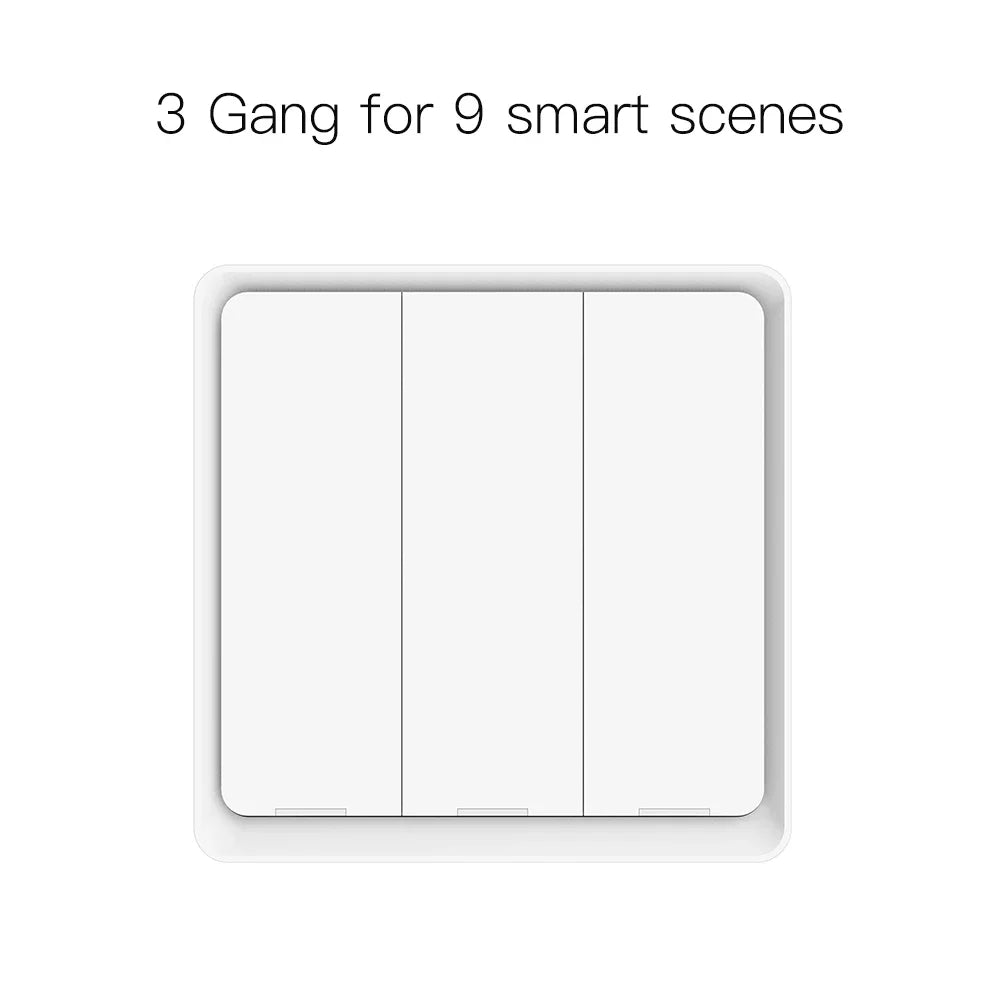 MOES 4 Gang Tuya ZigBee Wireless 12 Scene Switch Push Button Controller Battery Powered Automation Scenario for Tuya Devices - Avero