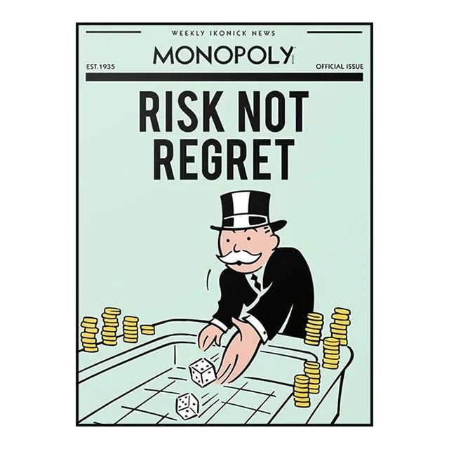 Monopoly Millionaire Money Canvas Decorative Painting Motivational Quote Art Poster Cartoon Figure Mural Home Wall Decor Picture - Avero