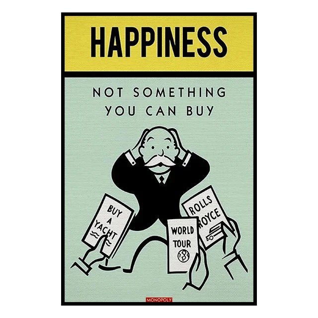 Monopoly Millionaire Money Canvas Decorative Painting Motivational Quote Art Poster Cartoon Figure Mural Home Wall Decor Picture - Avero