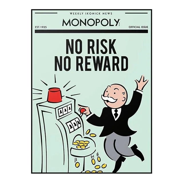 Monopoly Millionaire Money Canvas Decorative Painting Motivational Quote Art Poster Cartoon Figure Mural Home Wall Decor Picture - Avero