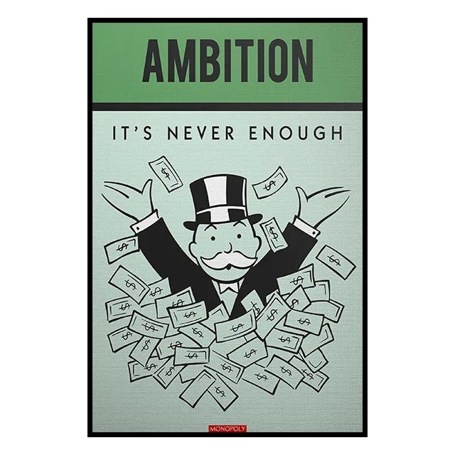 Monopoly Millionaire Money Canvas Decorative Painting Motivational Quote Art Poster Cartoon Figure Mural Home Wall Decor Picture - Avero