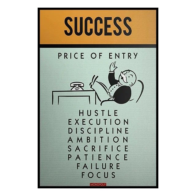 Monopoly Millionaire Money Canvas Decorative Painting Motivational Quote Art Poster Cartoon Figure Mural Home Wall Decor Picture - Avero