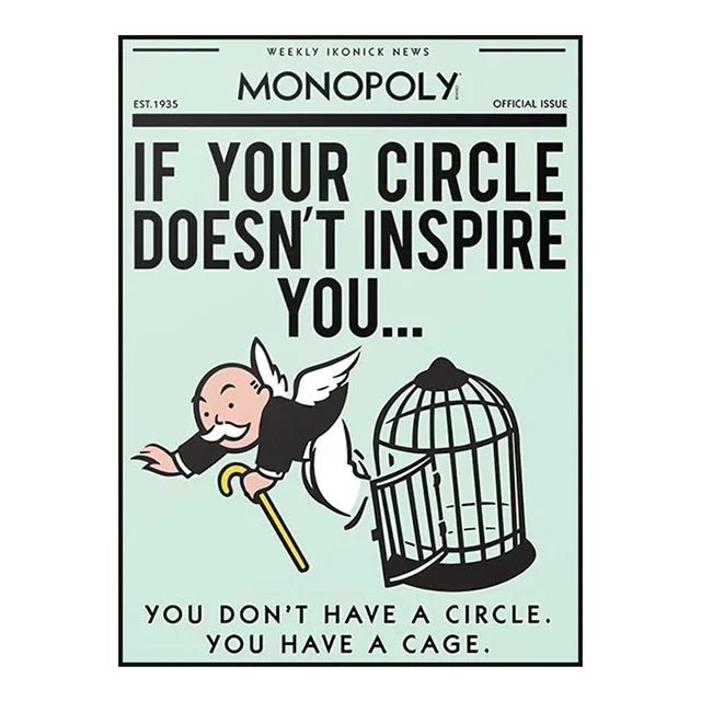 Monopoly Millionaire Money Canvas Decorative Painting Motivational Quote Art Poster Cartoon Figure Mural Home Wall Decor Picture - Avero