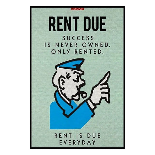 Monopoly Millionaire Money Canvas Decorative Painting Motivational Quote Art Poster Cartoon Figure Mural Home Wall Decor Picture - Avero