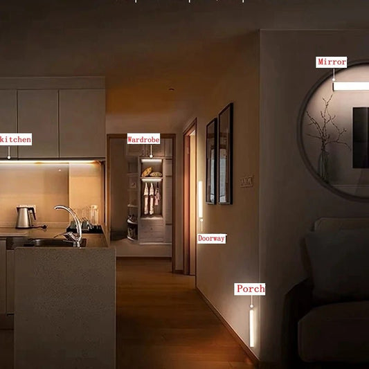 Motion Sensor Light Wireless LED Night Light Type C Rechargeable Light Cabinet Wardrobe Lamp Staircase Backlight For Kitchen LED - Avero