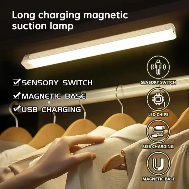 Motion Sensor Wireless LED Night Light TypeC Rechargeable Cabinet Wardrobe Lamp Backlight for Kitchen Staircase Bedroom Lighting - Avero