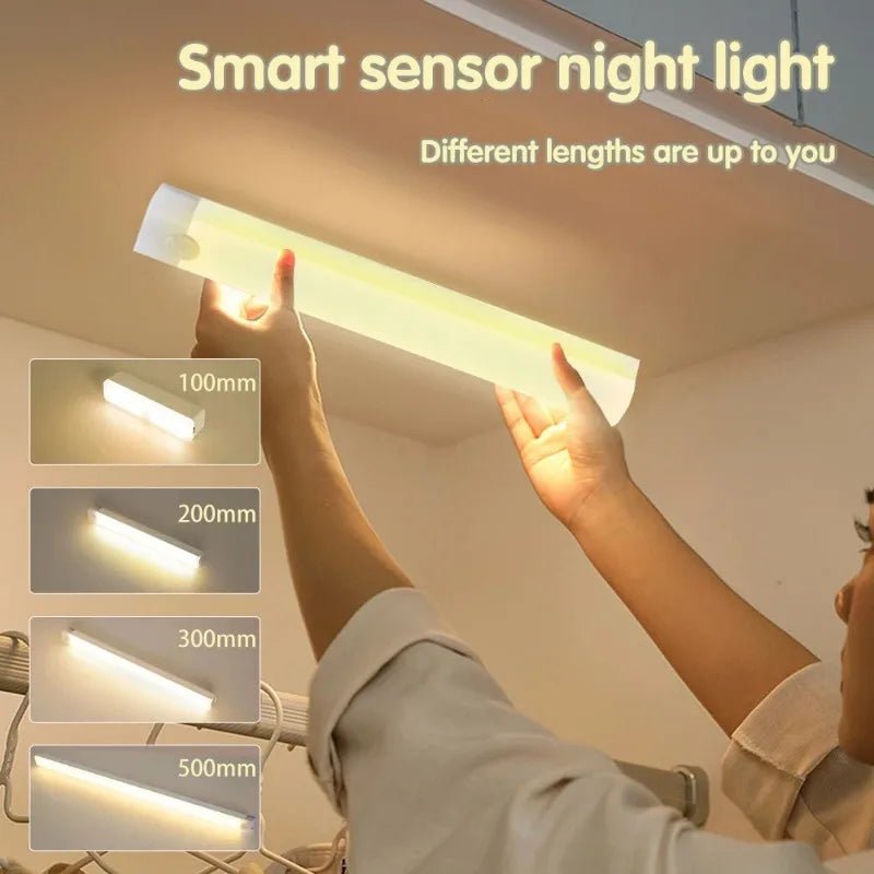 Motion Sensor Wireless LED Night Light TypeC Rechargeable Cabinet Wardrobe Lamp Backlight for Kitchen Staircase Bedroom Lighting - Avero