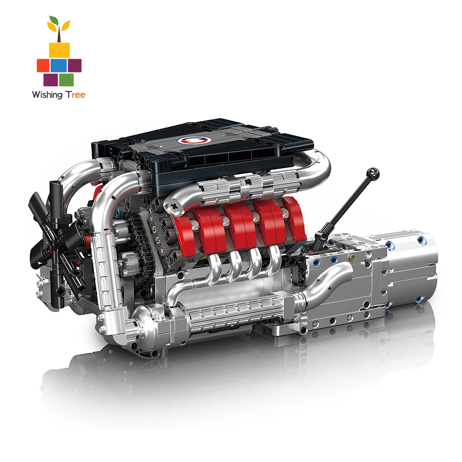 Mould King 10203 MB Merc V8 Engine Motorized Building Kit with Electric Drive, 1169PCS Technical Car Model for Adult Collectors - Avero