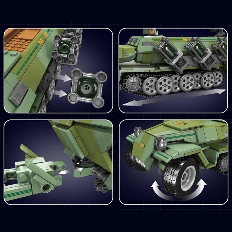 Mould King 20027 Military Remote Control Tank Building Block The Half Tracked Armored Vehicle Model Brick Toys For Kids Gifts - Avero
