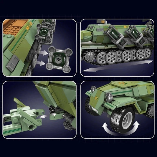 Mould King 20027 Military Remote Control Tank Building Block The Half Tracked Armored Vehicle Model Brick Toys For Kids Gifts - Avero