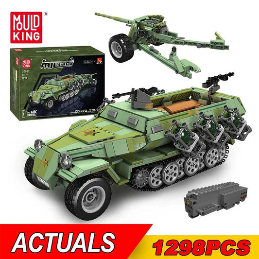 Mould King 20027 Military Remote Control Tank Building Block The Half Tracked Armored Vehicle Model Brick Toys For Kids Gifts - Avero