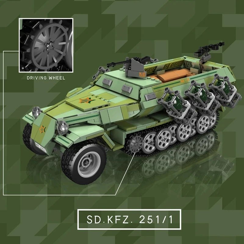 Mould King 20027 Military Remote Control Tank Building Block The Half Tracked Armored Vehicle Model Brick Toys For Kids Gifts - Avero