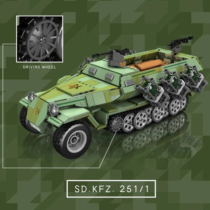 Mould King 20027 Military Remote Control Tank Building Block The Half Tracked Armored Vehicle Model Brick Toys For Kids Gifts - Avero