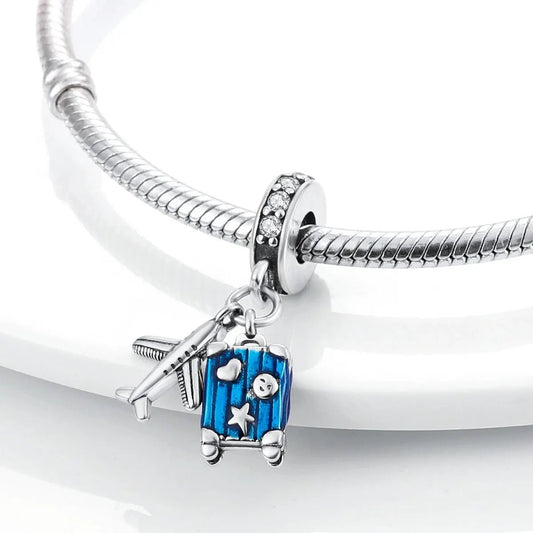 MULA 1PC Silver Plated Travel Sunflowers Four Leaf Lucky Clover Dangle Charms Fit 3MM Snake Chain Charm Bracelet DIY - Avero