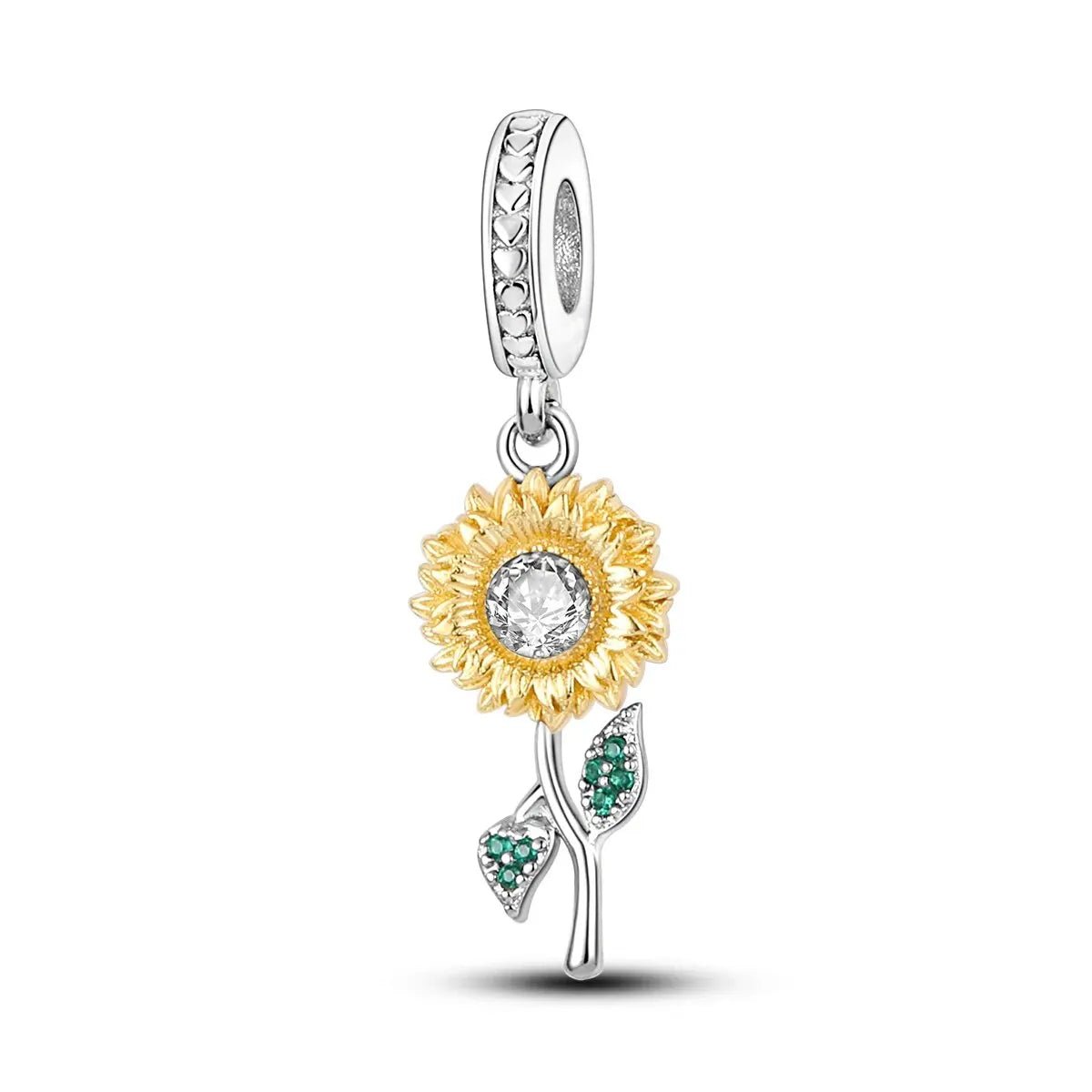 MULA 1PC Silver Plated Travel Sunflowers Four Leaf Lucky Clover Dangle Charms Fit 3MM Snake Chain Charm Bracelet DIY - Avero
