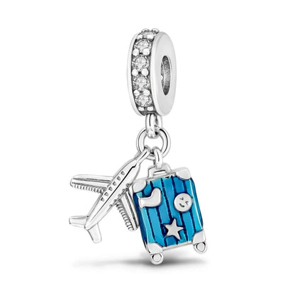 MULA 1PC Silver Plated Travel Sunflowers Four Leaf Lucky Clover Dangle Charms Fit 3MM Snake Chain Charm Bracelet DIY - Avero