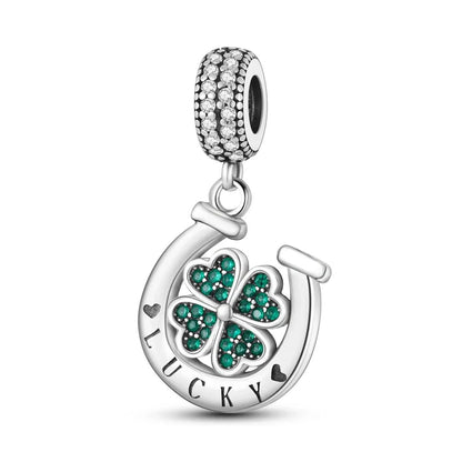 MULA 1PC Silver Plated Travel Sunflowers Four Leaf Lucky Clover Dangle Charms Fit 3MM Snake Chain Charm Bracelet DIY - Avero