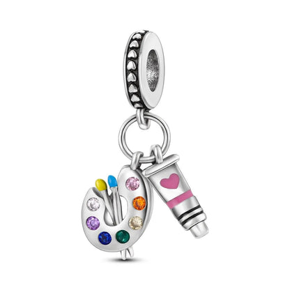 MULA 1PC Silver Plated Travel Sunflowers Four Leaf Lucky Clover Dangle Charms Fit 3MM Snake Chain Charm Bracelet DIY - Avero
