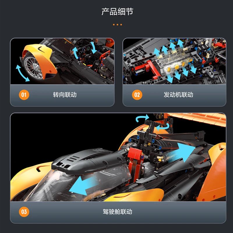 NEW 2135Pcs Technical 1:10 Solused GT Hyper Speed Car Building Blocks Assemble Bricks Racing Vehicle Toys Kids Christmas Gift - Avero