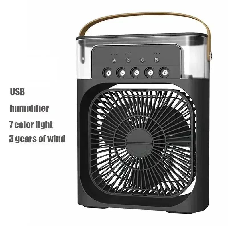 New 3 In 1 Fan AIr Conditioner Household Mini Air Cooler LED Night Light Portable Humidifier Air Adjustment Fan Office Home Fan - Avero