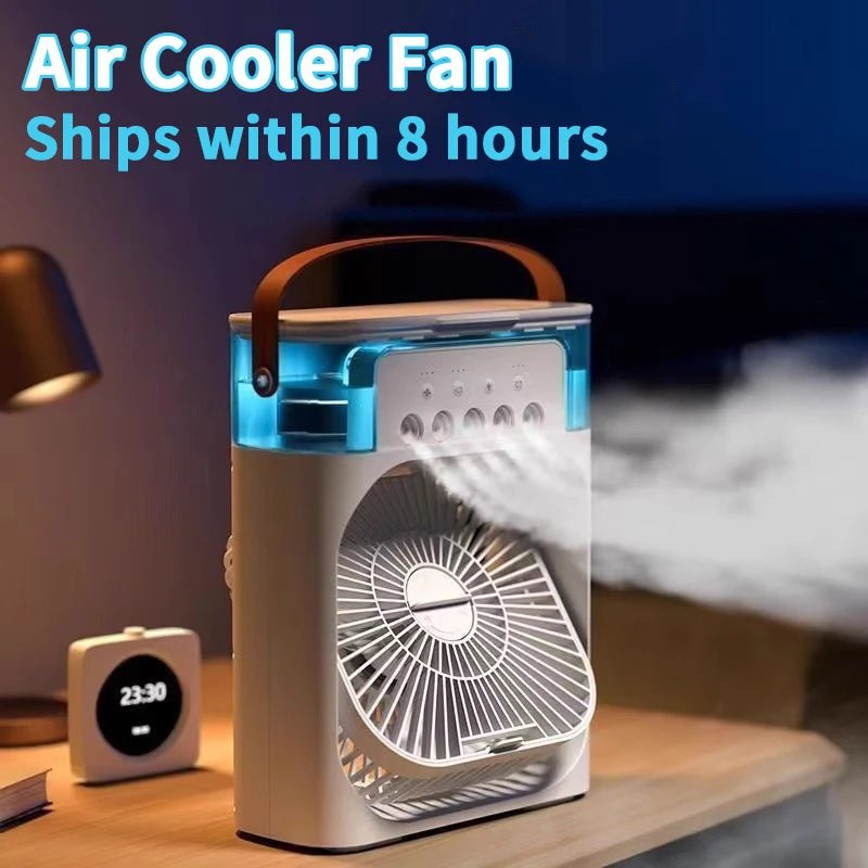 New 3 In 1 Fan AIr Conditioner Household Mini Air Cooler LED Night Light Portable Humidifier Air Adjustment Fan Office Home Fan - Avero