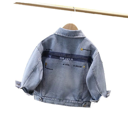 New Casual Baby Kids Denim Jacket with Pocket for Toddler Boy Classic Jeans Coat Infant Child Vintate Blue Jeans Jacket Outfits - Avero