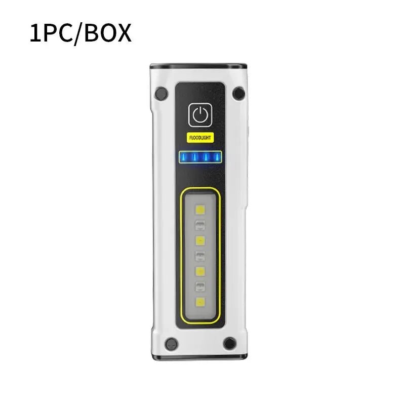 NEW Design Super Bright LED Source Work Lamp with Magnet Alarm SOS Key Chain Power Bank Waterproof Emergency Flashlight - Avero