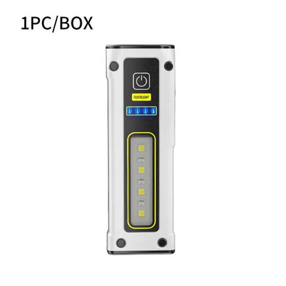 NEW Design Super Bright LED Source Work Lamp with Magnet Alarm SOS Key Chain Power Bank Waterproof Emergency Flashlight - Avero