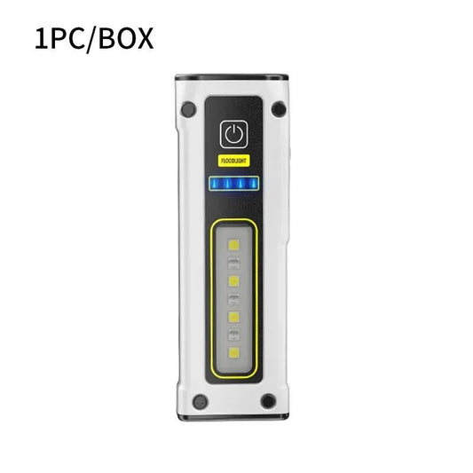 NEW Design Super Bright LED Source Work Lamp with Magnet Alarm SOS Key Chain Power Bank Waterproof Emergency Flashlight - Avero