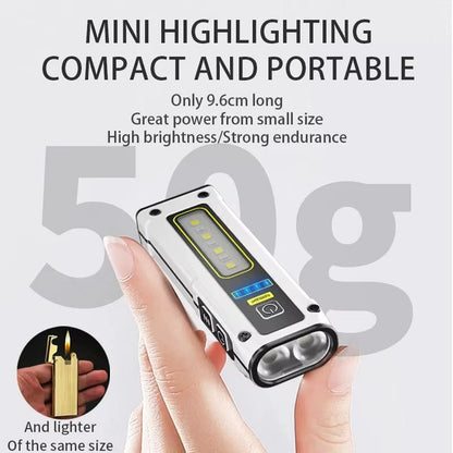 NEW Design Super Bright LED Source Work Lamp with Magnet Alarm SOS Key Chain Power Bank Waterproof Emergency Flashlight - Avero