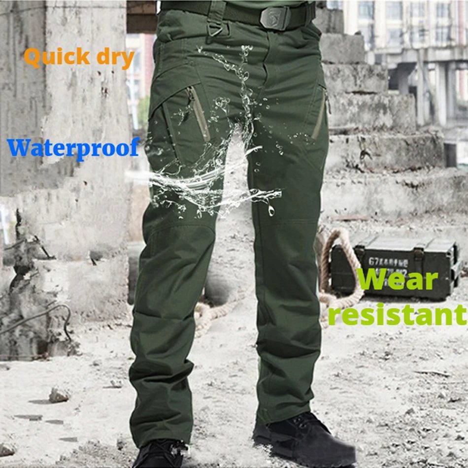New Mens Tactical Pants Multiple Pocket Elasticity Military Urban Commuter Tacitcal Trousers Men Slim Fat Cargo Pant 5XL - Avero