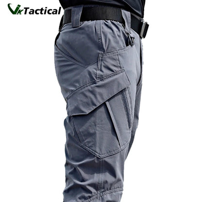 New Mens Tactical Pants Multiple Pocket Elasticity Military Urban Commuter Tacitcal Trousers Men Slim Fat Cargo Pant 5XL - Avero