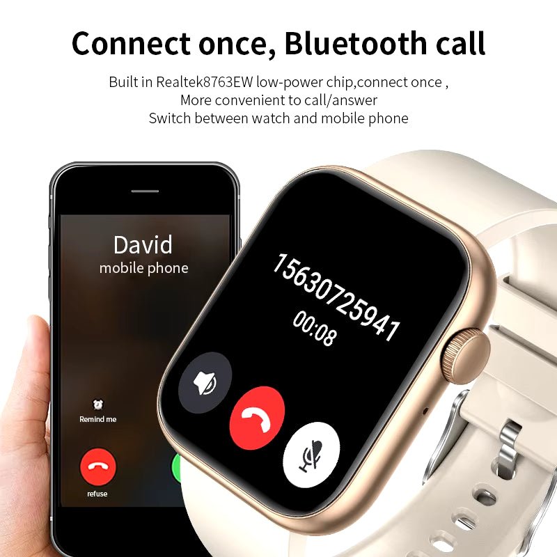 New Smart Watch 2025 Wireless Charging Smartwatch Bluetooth Calls Men Women Smartwatches Fitness Bracelet Custom Watch Face - Avero