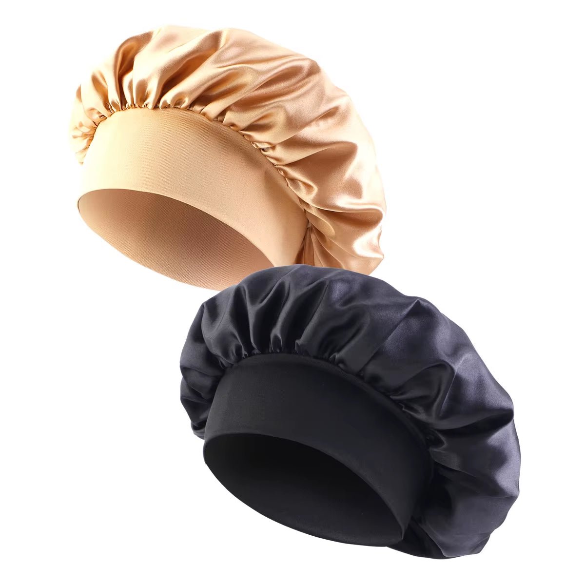 New Women'S Satin Solid Wide - Brimmed Sleeping Hat Unisex Head Wrap Elastic Band Cap Hair Care Bonnet Night Hat Bonnet De Nuit - Avero
