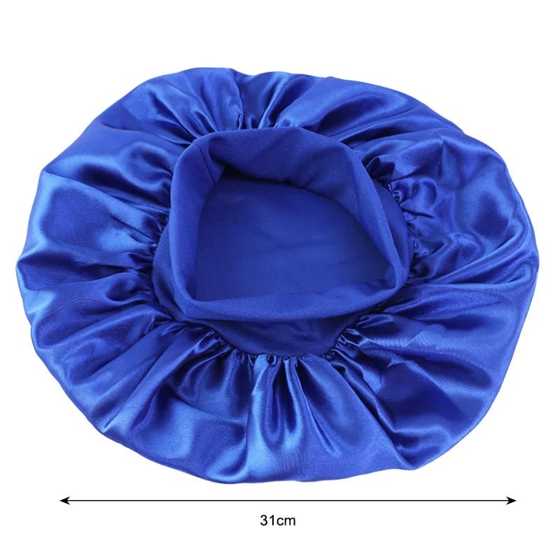 New Women'S Satin Solid Wide - Brimmed Sleeping Hat Unisex Head Wrap Elastic Band Cap Hair Care Bonnet Night Hat Bonnet De Nuit - Avero